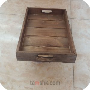 سینی چوبی قهوه ای